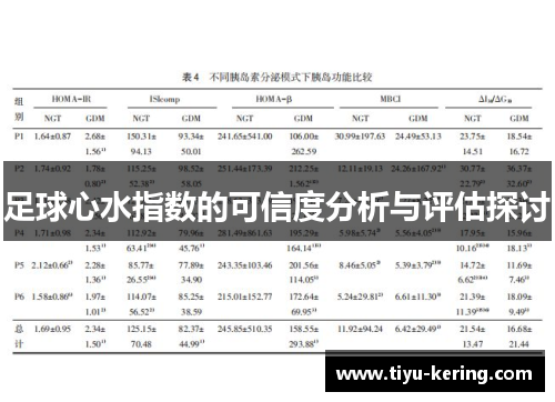 足球心水指数的可信度分析与评估探讨